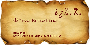 Árva Krisztina névjegykártya