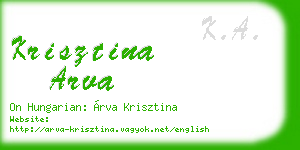 krisztina arva business card