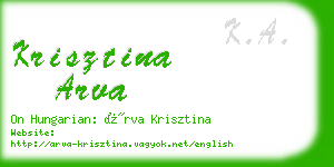 krisztina arva business card